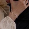 Popular 925 Silver Small Round Bead Chain Bracelet Double-layer Snake Bone Bracelet Women Fashionable Jewelry Gift
