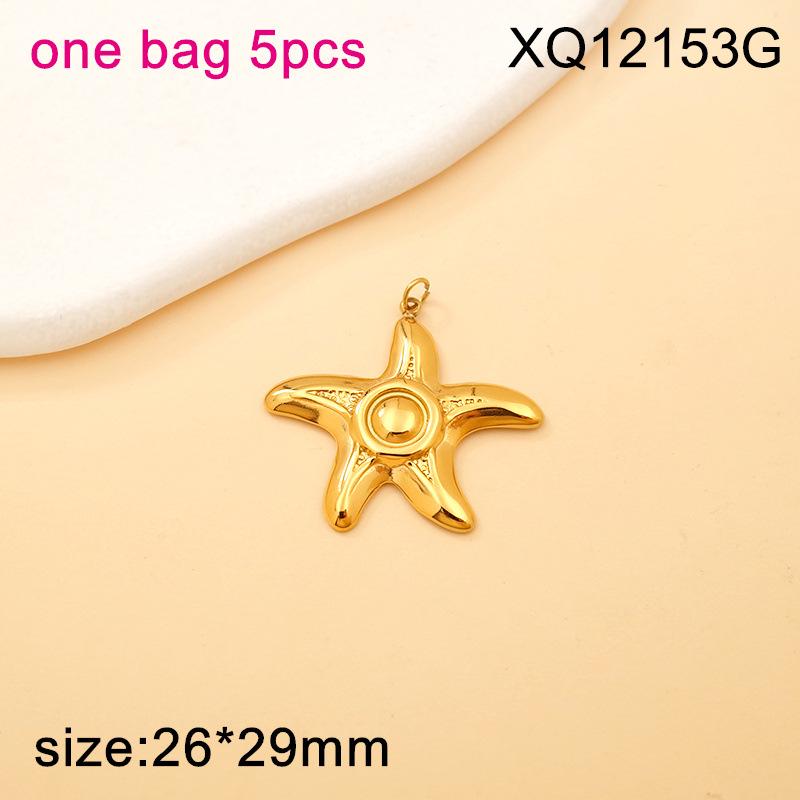 Titanium Steel Starfish & Seashell Ocean Style Pendant for DIY Necklaces & Bracelets