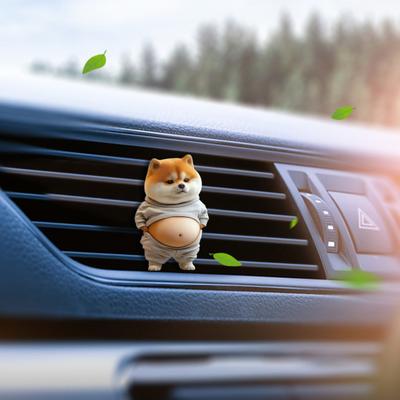 1/2/3/4/5Pcs Pot-Bellied Dog Car Vent Clip Universal SUV Truck Auto Air Freshener Acrylic Vent Clamp Decoration Car Interior Accessories