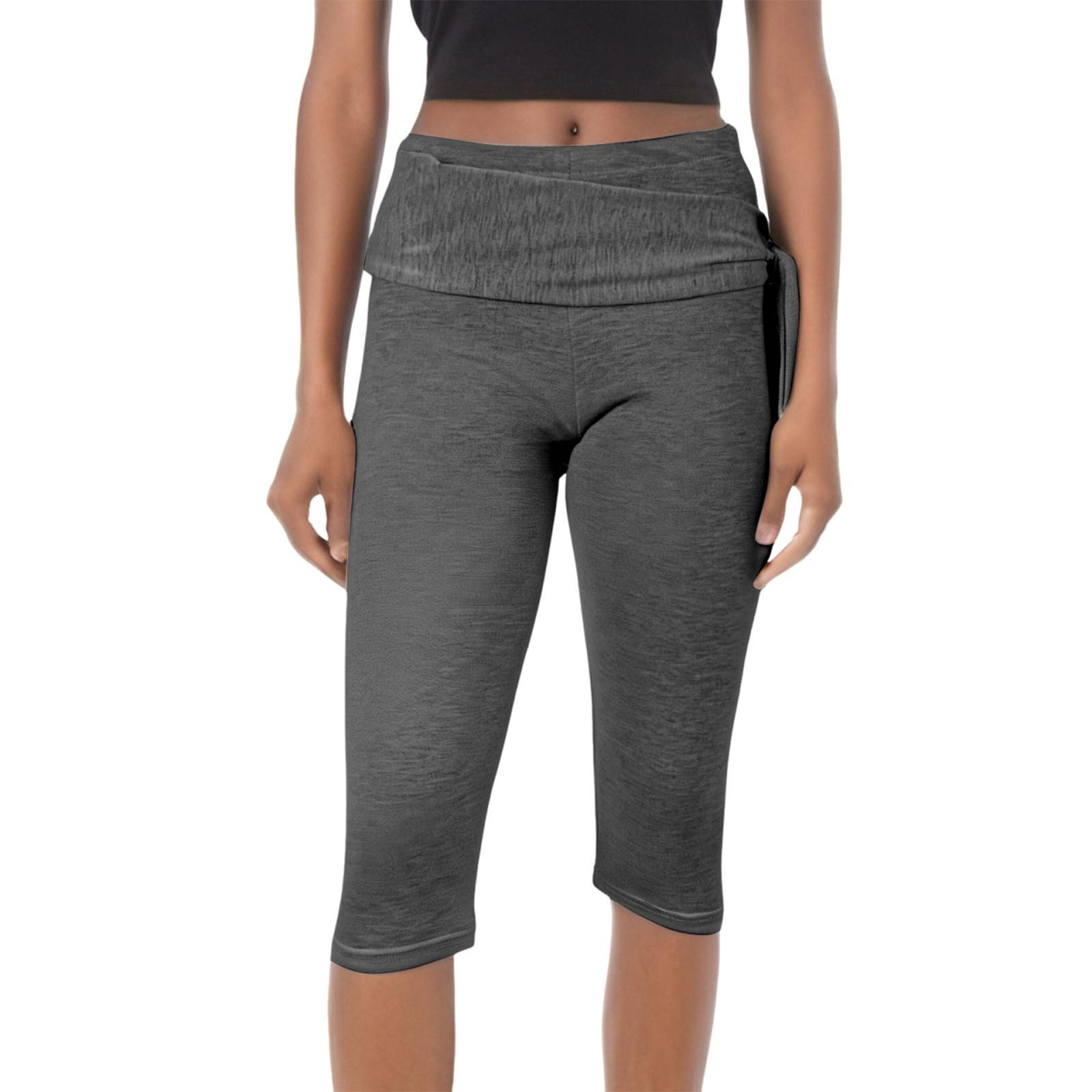 

Женские заниженные облегающие брюки с эластичным поясом и двумя укороченными леггинсами, повседневные брюки для йоги с эффектом подтяжки бедер XL