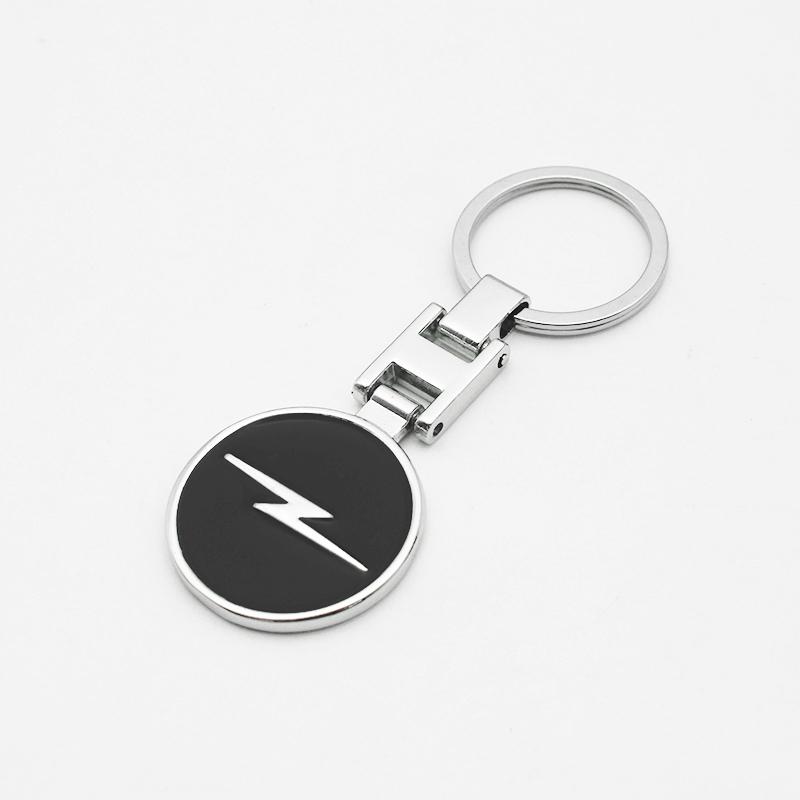 BBFP7 Metal/Leather Car Keychain Badge Emblem For Opel Astra Grandland Corsa Mokka Frontera Insignia Zafira Key Chain Rings Accessorie