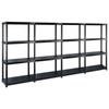 Day and Night - Day and Night Storage Shelves 4 Levels Black Plastic 244x30.5x130 Cm