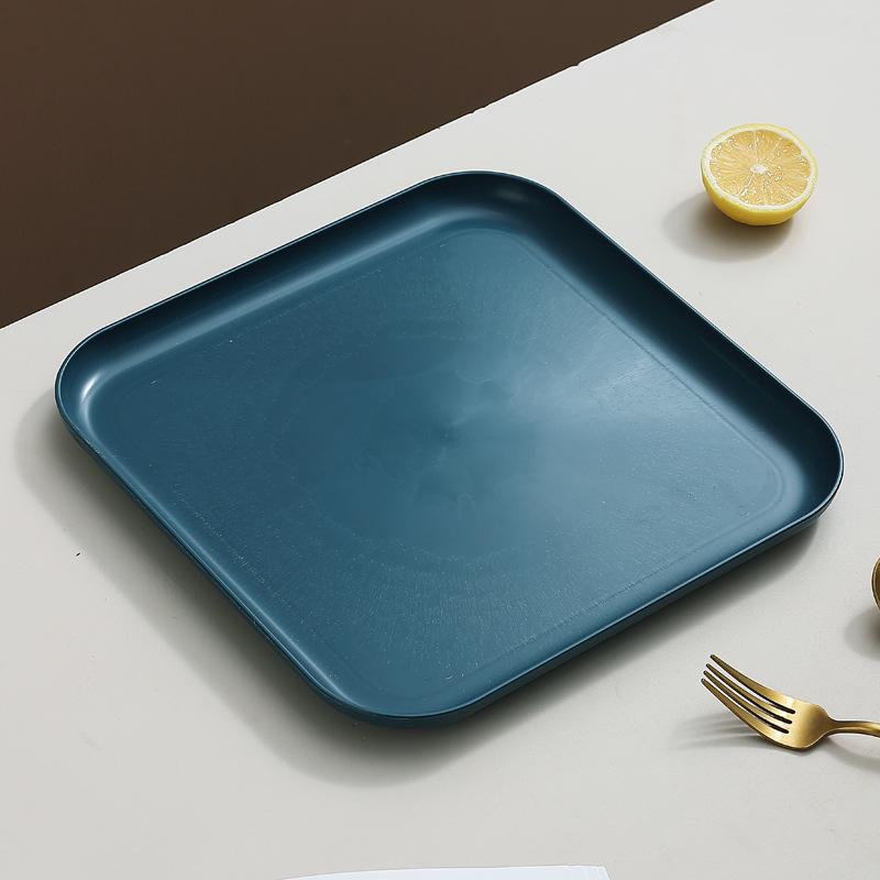 Inyahome Set of 1/4/10 Wheat Straw Square Dinner Dish Snack Dessert Plates for Vegetable Fruit Cake Bread Serving Plate Tray