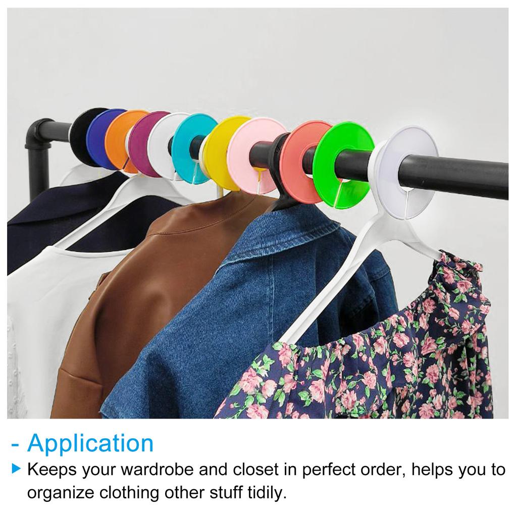 6/12PCS Multicolor Round Hangers Closet Dividers DIY Clothing Size Dividers for Clothes Stores Closet Home Blank Dividers