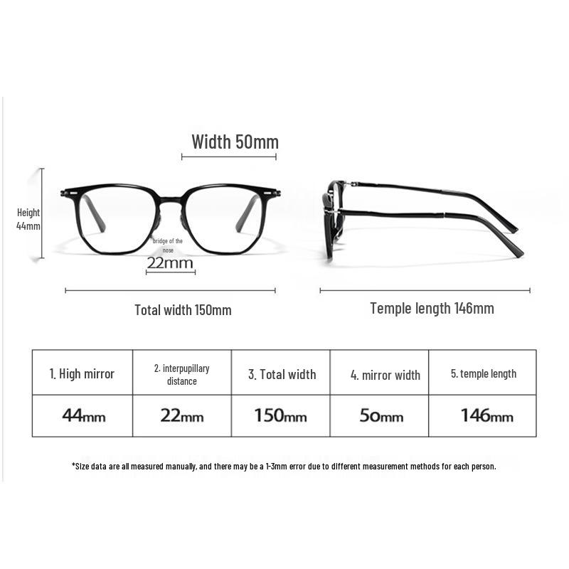 Ultralight TR90 Women's Fashion Polygon Eyeglass Frame with No-Feel Nose Pads, Prescription-Compatible, Large Face Fit