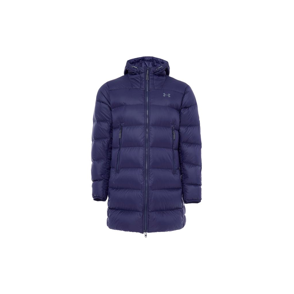 Under Armour Solid Color Casual Training Sports Mid-Length Down Jacket Men Outerwear Navy-Blue 1373663-410