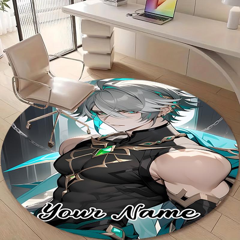 Personalized Genshin Impact Round Chair Office Rug - Perfect for Mat, Office Chair & More - Ideal Gift for Birthdays and Holidays