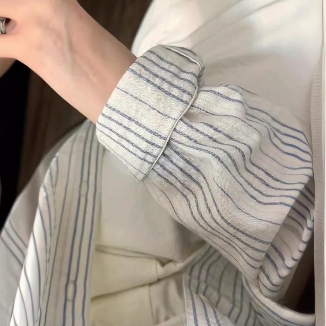 

Женская легкая хлопковая блузка от солнца 2024 - Приталенная, свежая и универсальная для лета 2XL