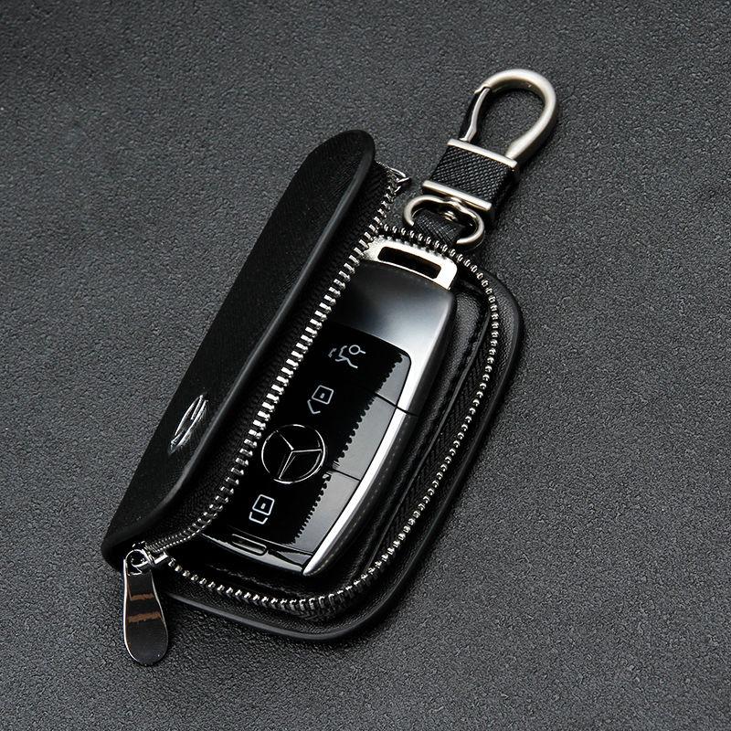 GLC GLB Leather Car Key Case Protection Auto Key Bag Key Chain Cover For Mercedes Benz W176 W177 W204 W205 W212 W213 W206 X156