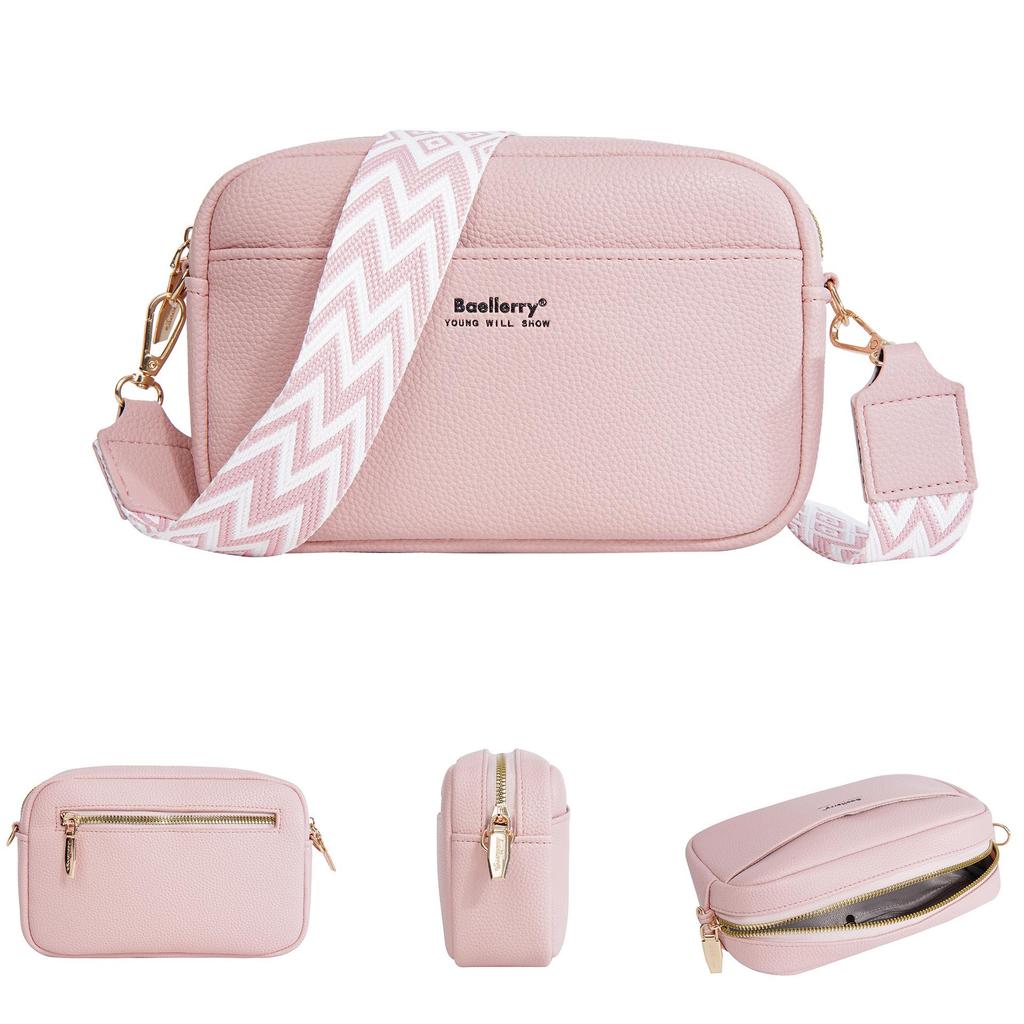 Women's Large Capacity Crossbody Bag - Lychee Pattern, Solid Color, Versatile Mini Phone Bag