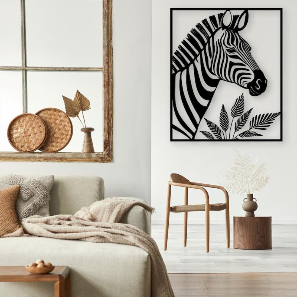 Handmade Black Metal Zebra Wall Art Safari Home Decor Animal Gift