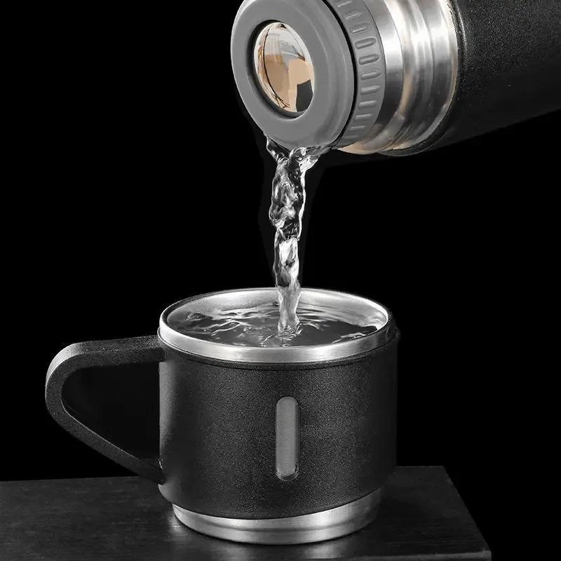 Edelstahl 500ML Vakuum-Thermoskanne Doppelwandige Tasse Geschenkset Büro Geschäftsstil Thermoskanne Thermoskanne Outdoor Heißwasser Isolierung