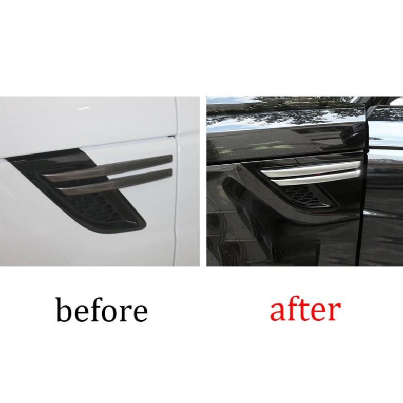 For Range Rover Sport 2014-2017 Matte Silver Side Fender Air Wing Vent Strip 4PC