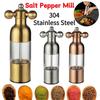 Liten manuell kvarn 304 rostfritt stål kryddflaska justerbar grovhet manuell malflaska hemmakökstillbehör