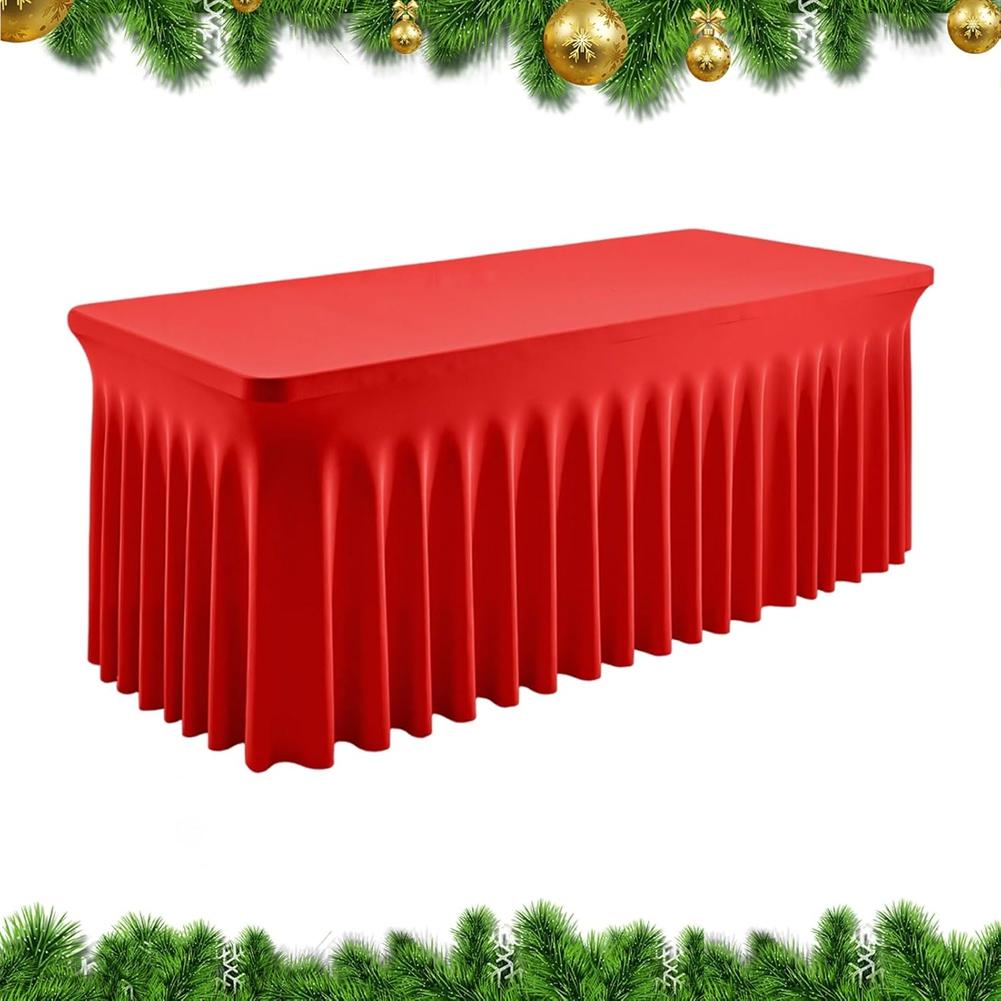 

Reusable For Wedding-For-Carnival Table Skirt, 6Ft Rectangle Red Table Cloth For Holiday Banquets Tablecloth красный