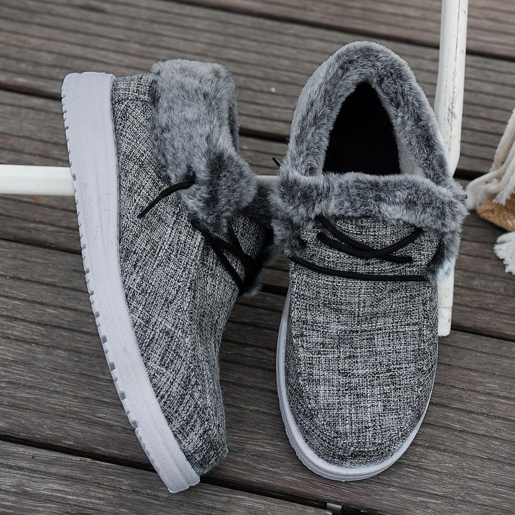 Women's Cotton Boots 2025 Fall/Winter Women's Warm Indoor/Outdoor Casual Slip-On Fleece-Lined Thickened Cotton Boots Size 45