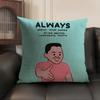 Art J-Joan C-Cornella Cushion Cover Natural Linen Organic Fabric Double-Sided Printing Sofa Home Decor Gift Pillow Case
