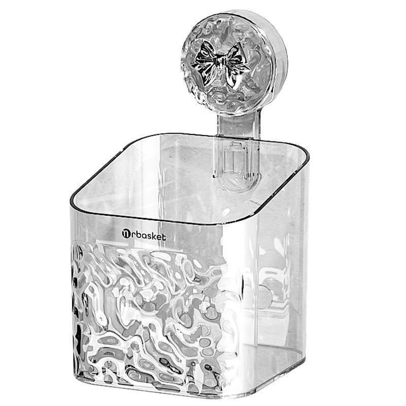 Duschsaugnapf Regal Korb Licht Gletschermuster Schnelle Montage Badezimmer Organizer Aufbewahrung Drehbarer Haken Zum Saugen Entfernen NEU