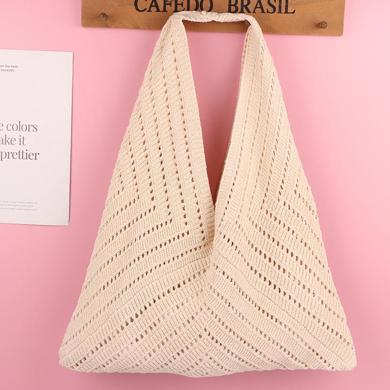 Artistic Style Colorful Knitted Bag Fashionable Casual Shoulder Bag Large Capacity Fresh Commuter Tote Bags For Women Gift