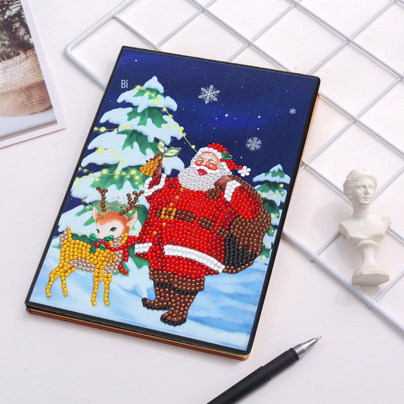 A5 Business Notebook with 5D Diamond Painting, DIY Imitation Leather, B5 Meeting Record Journal, Elegant Gift.