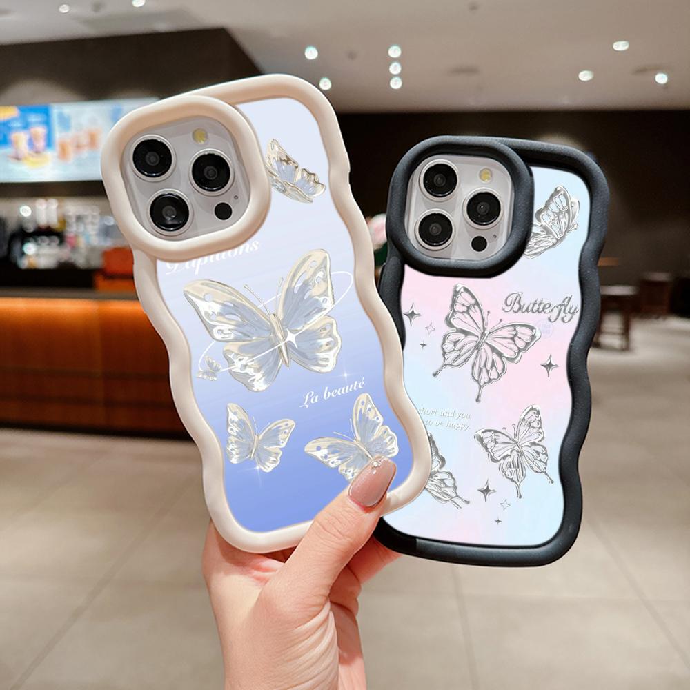 Macaron Soft TPU Phone Case for Xiaomi Poco X3 X5 X6 M6 Redmi 13C Redmi Note 11 12 13 Pro 11s 12s Cover Ae67 Butterfly flower Cute cartoon art design
