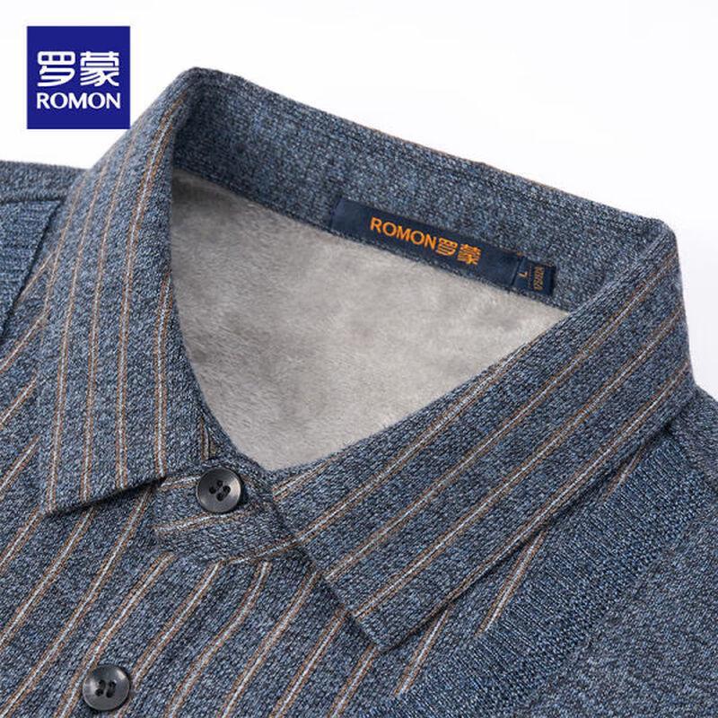 ROMON Men's Fleece-Lined Faux Two-Piece Knit Sweater