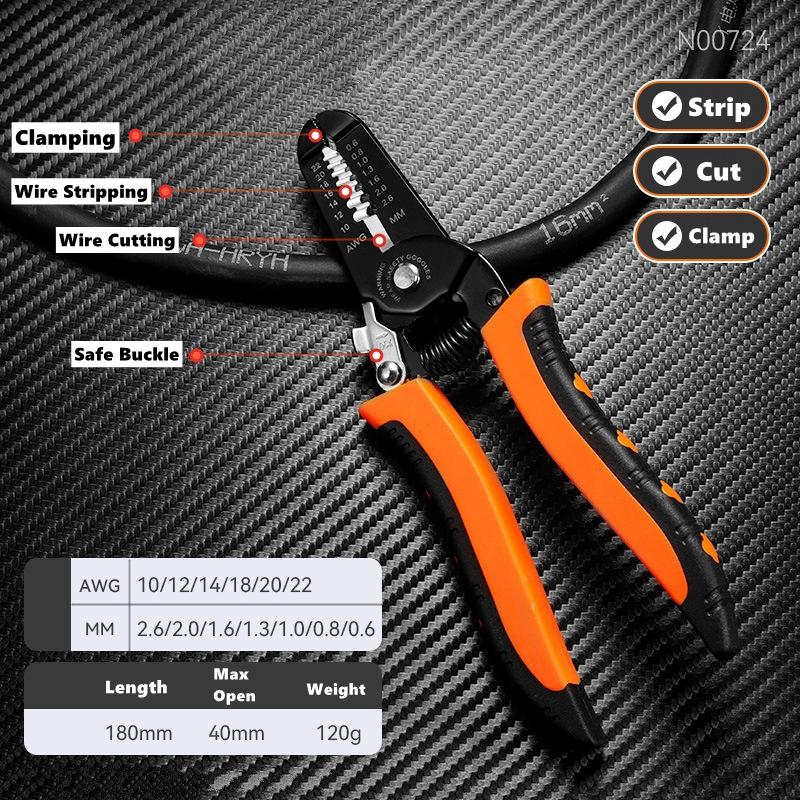 Multi-Functional Electrician Wire Cutter/Stripper/Crimper Wire Stripping Cutting Crimping Plier For Peeling & Network Cabling