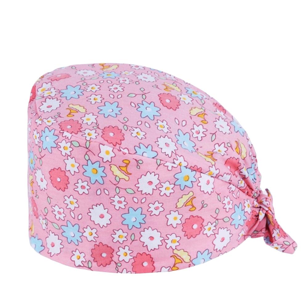 Unisex Cartoon Printing Scrub Cap Adjustable Buckle Print Design Lab Scrub Hat Breathable Soft Pure Healthcare Hats Pet Hospital