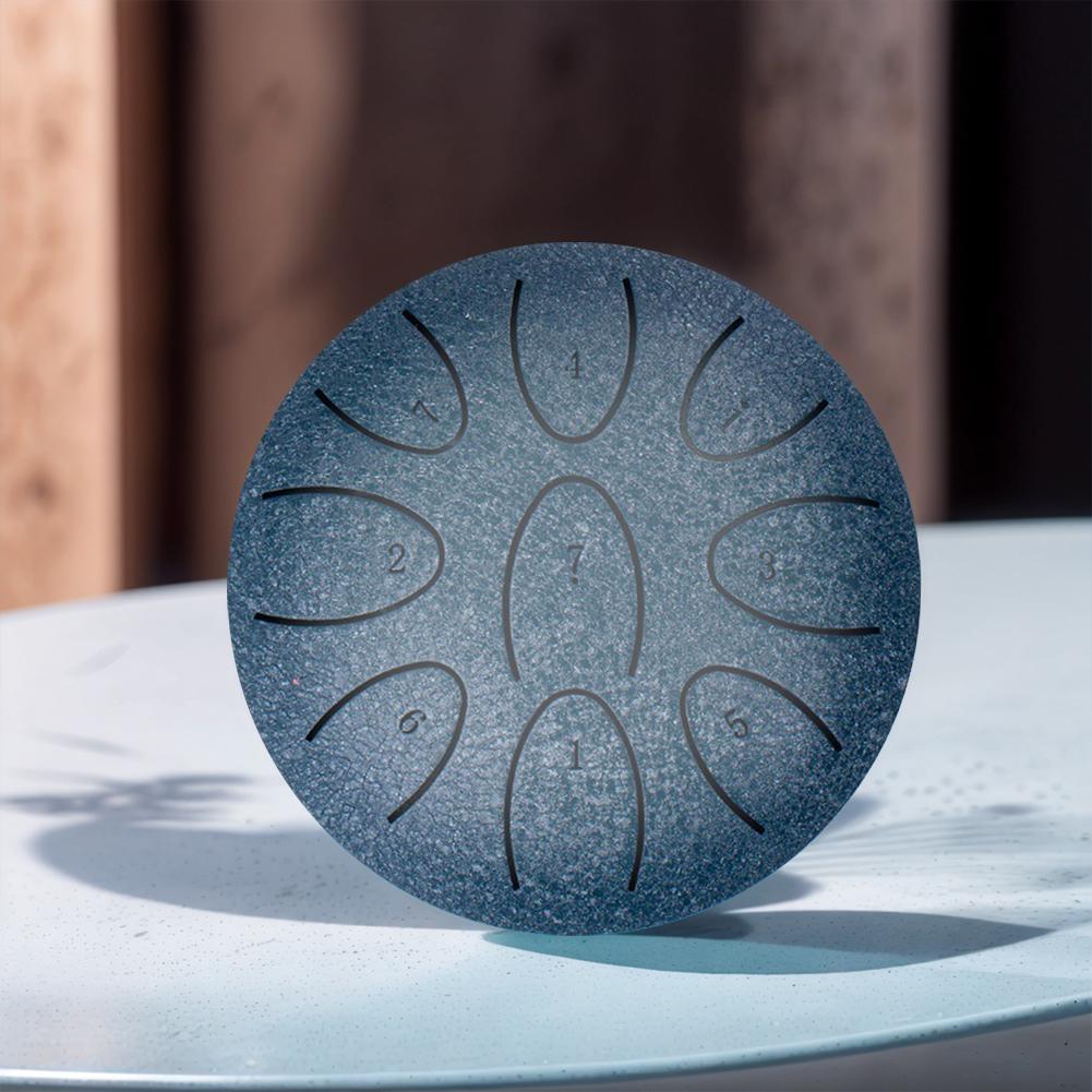 4 Inches Steel Tongue Drum 9-Note Portable Rain Drum with Drum Mallet Ethereal Drum for Yoga Musical Meditation