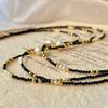 Vintage Natural Freshwater Baroque Pearl Pendant Temperament Simple Artificial Spinel Collarbone Chain Necklace
