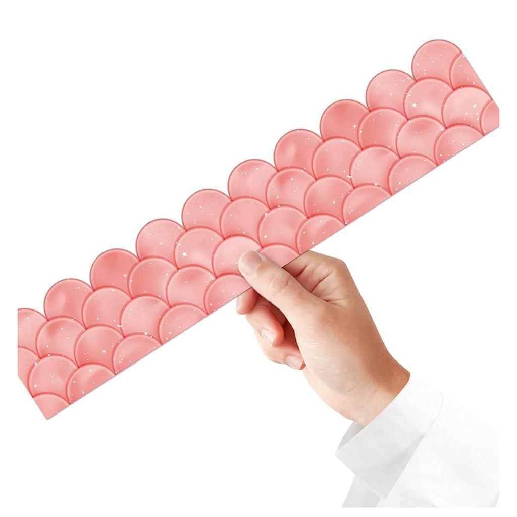 20M Ombre Pink Scallops Bulletin Board Borders Rainbow Straight Borders Classroom or Home School Decoration