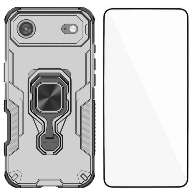 For iPhone 17 Air Phone Case WANLONFENG PC TPU Back Cover Kickstand with Tempered Glass