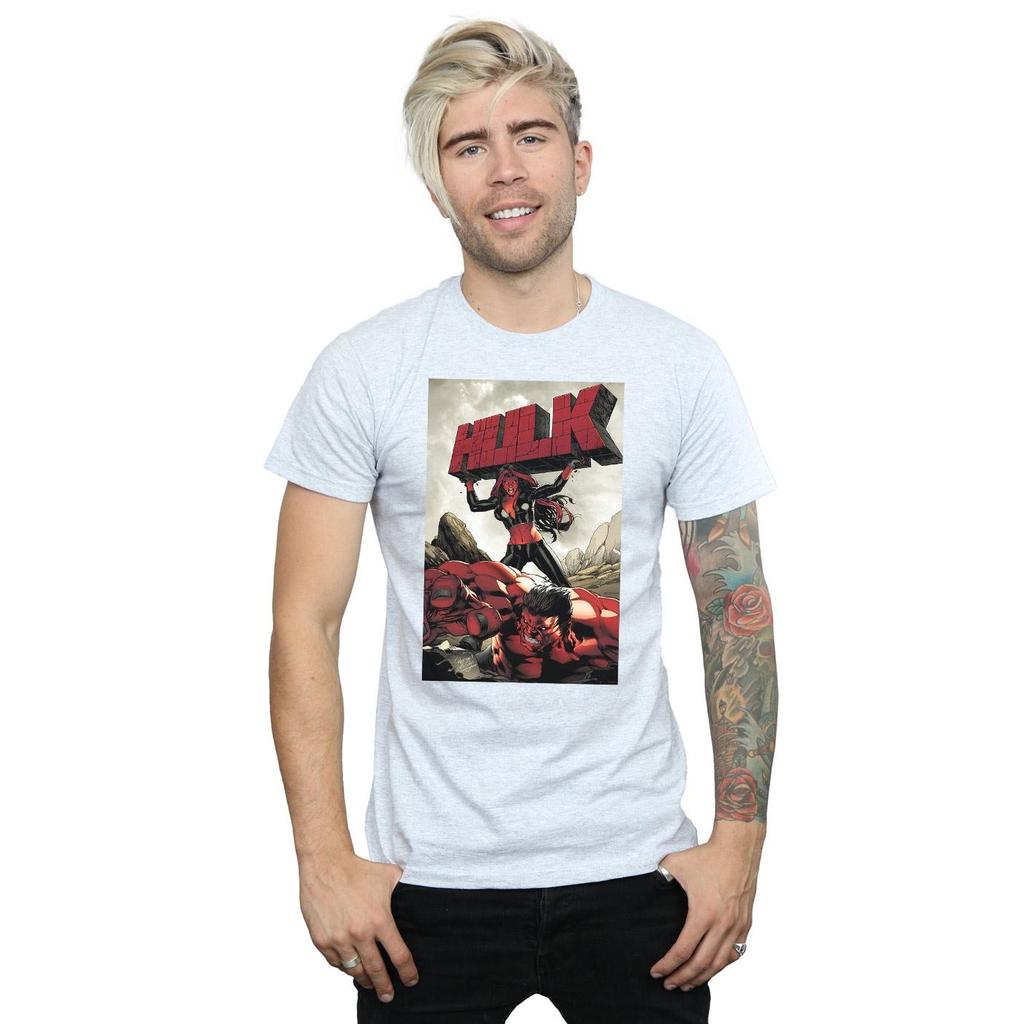 Marvel Mens Red Hulk Cover T-Shirt