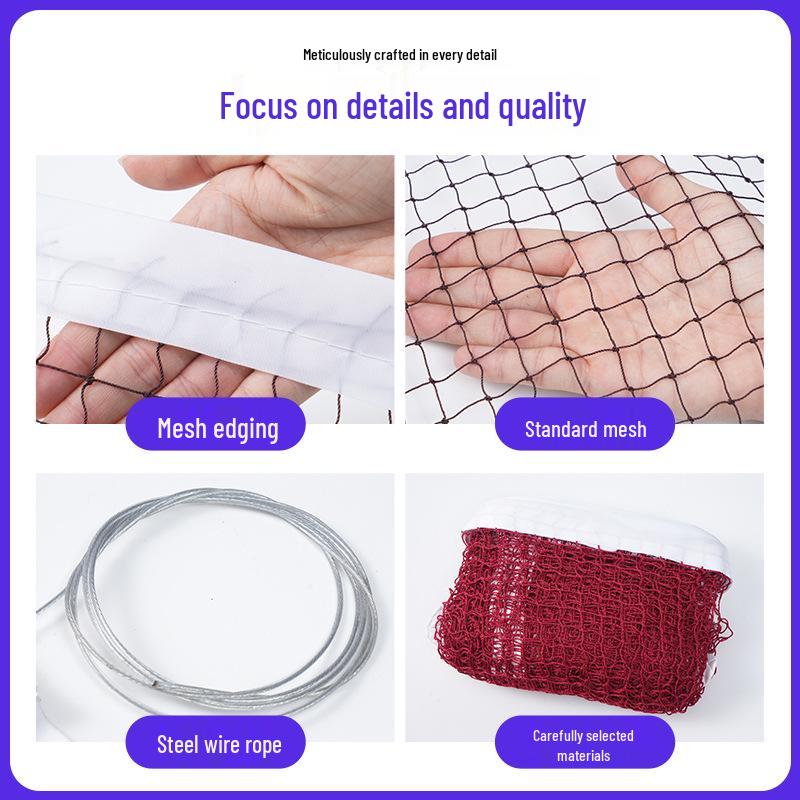 Standard Competition Polyester Badminton Net Barrier Standard Single Edge with Carry Bag