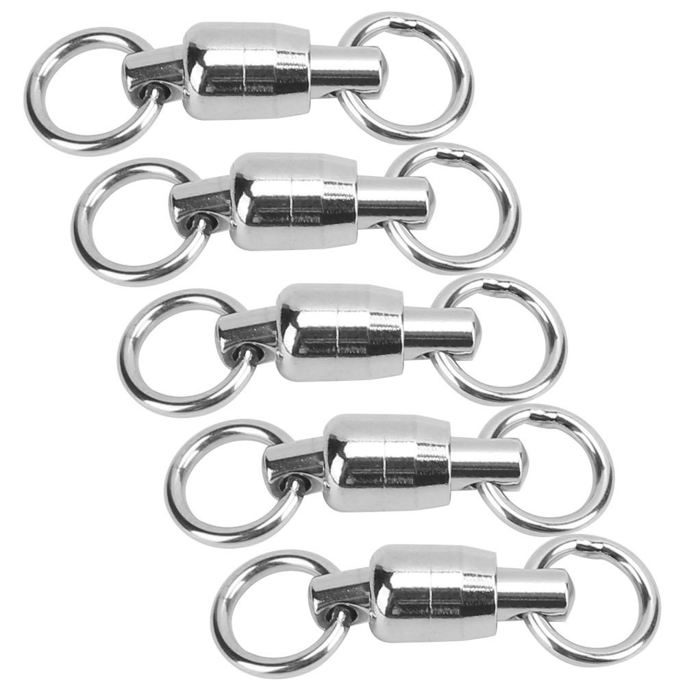 20PCS Stainless Steel Fishing Rolling Connector Fishing Swivel Connector  for Fishing Accessories