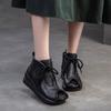 Fashion GKTINOO 2025 Autumn Winter New Retro Handmade Ankle Boots Genuine Leather Round Toe Women's Wedges Shoes