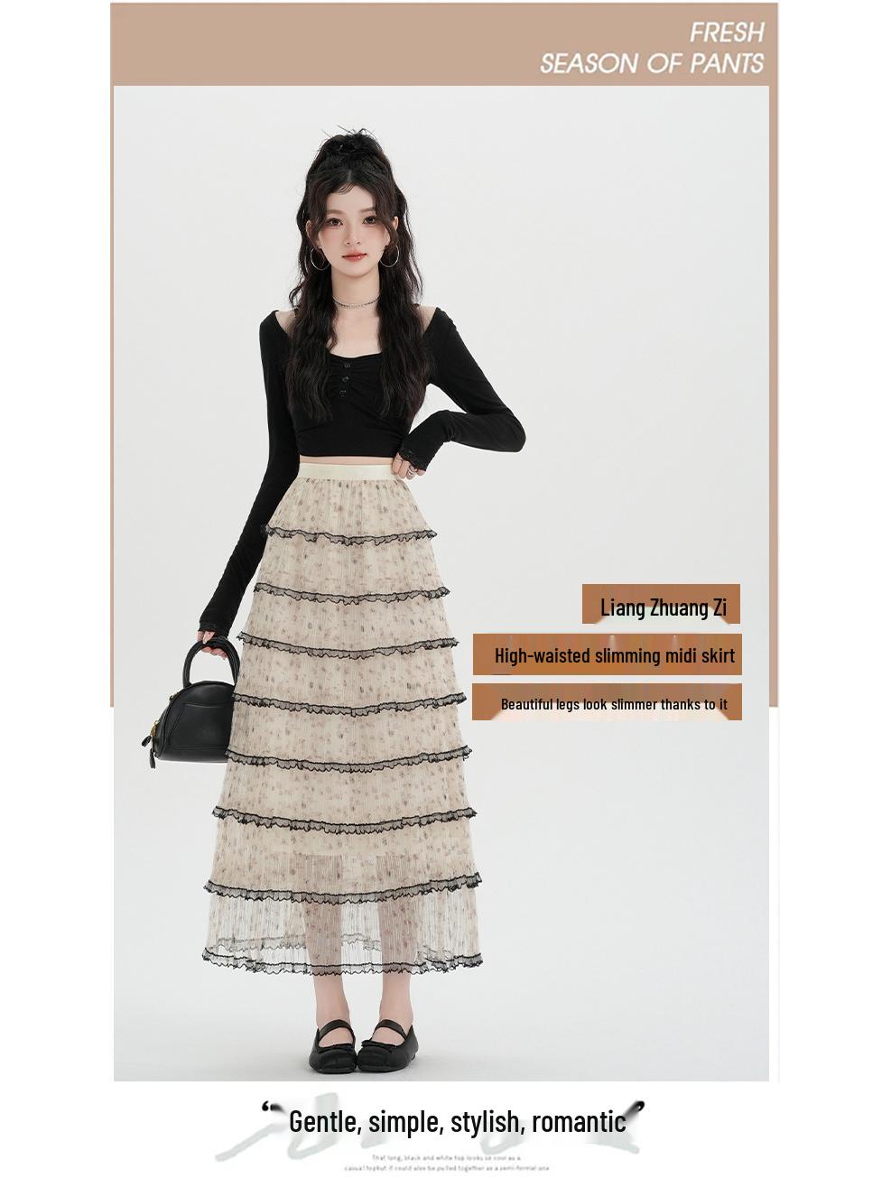 Женская пушистая юбка из кружевной сетки Весна/Лето 2026 – Новое поступление Large