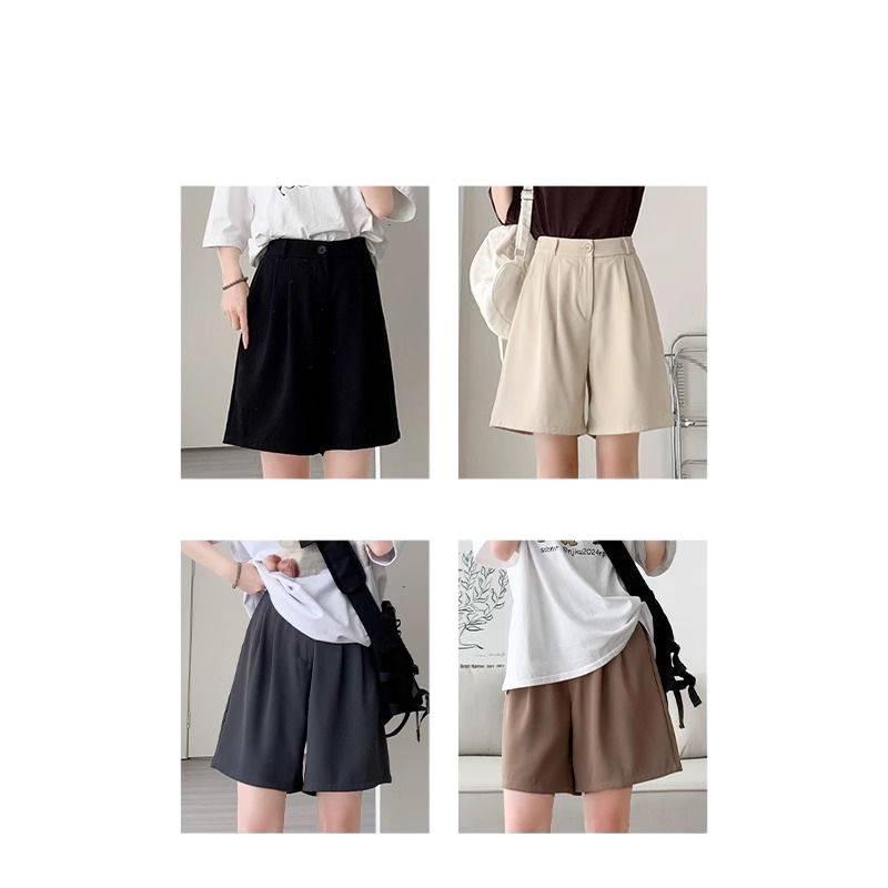 Women's High-Waisted A-Line Ice Silk Bermuda Shorts