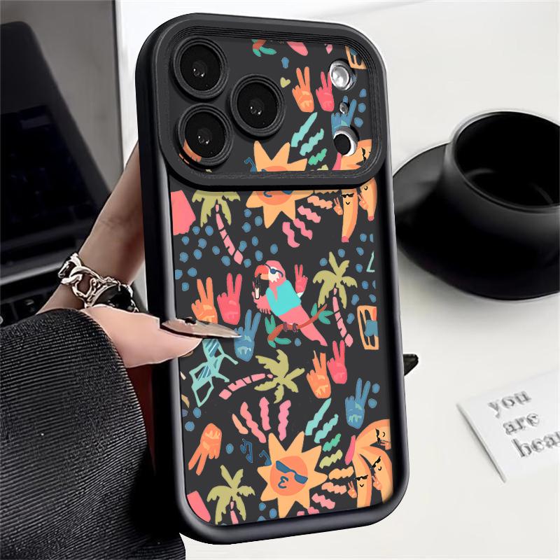 Shockproof Phone Case For iPhone 17 Pro Max Colorful Cartoon Pattern Silicone Cover For iPhone 16 Pro Max Cover iPhone 15 14 13 12 11 16E Air