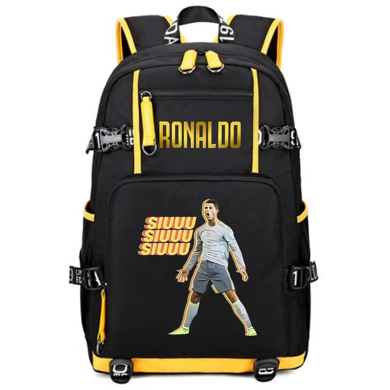 Football Star Peripheral Personality Print Youth Backpack Large Capacity Student Bag