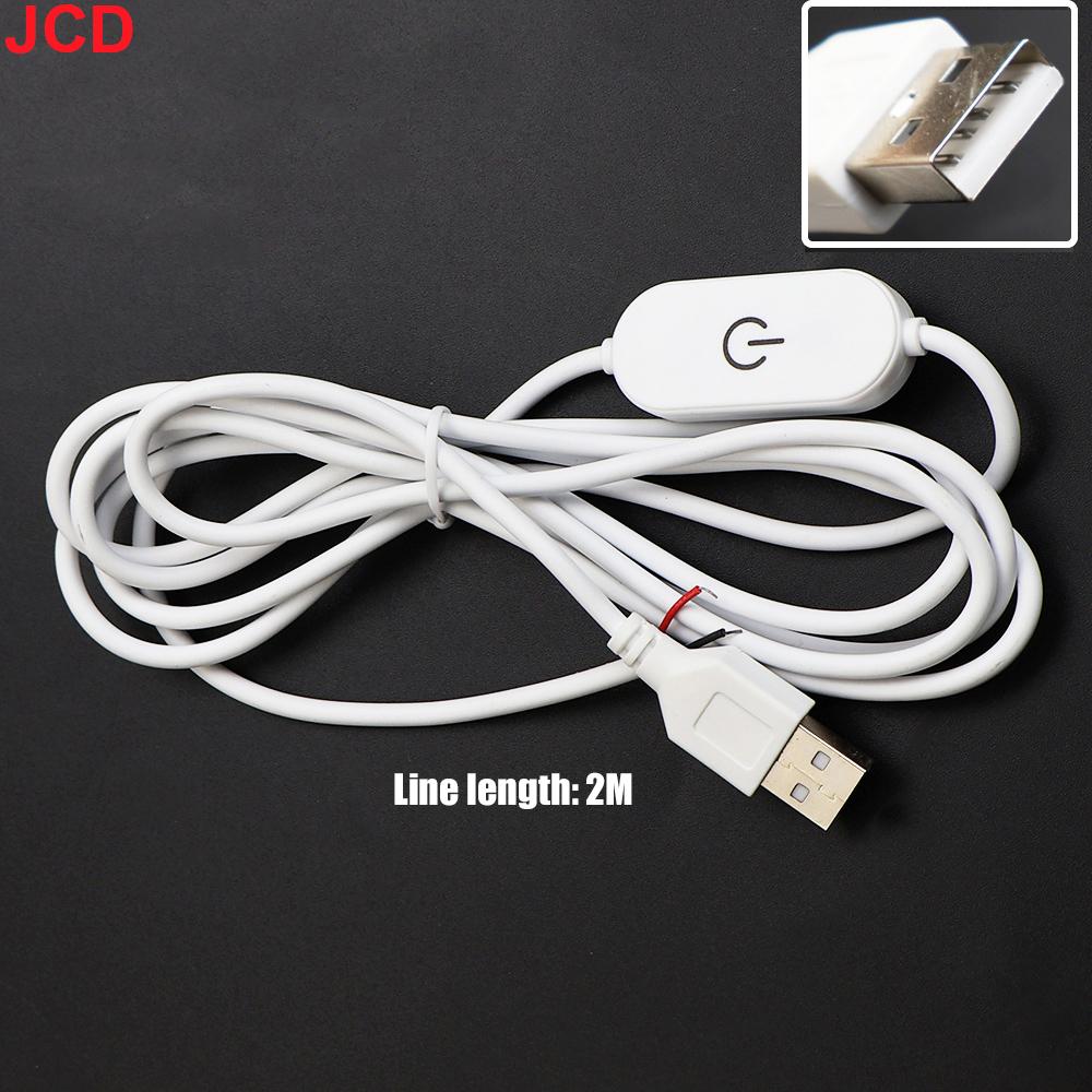 JCD 1pcs 5V Switch Power Supply Wire USB Male to 2 Core Connection Cable 501 Button ON OFF For LED Strip Lamp Bulb Light DIY