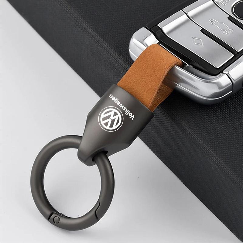 Luxury Men Women Suede/Metal Key Chain Fashion Keychain Key Ring Holder For VW Golf Polo Tiguan Touran Jetta GTI Passat CC Caddy Sx5