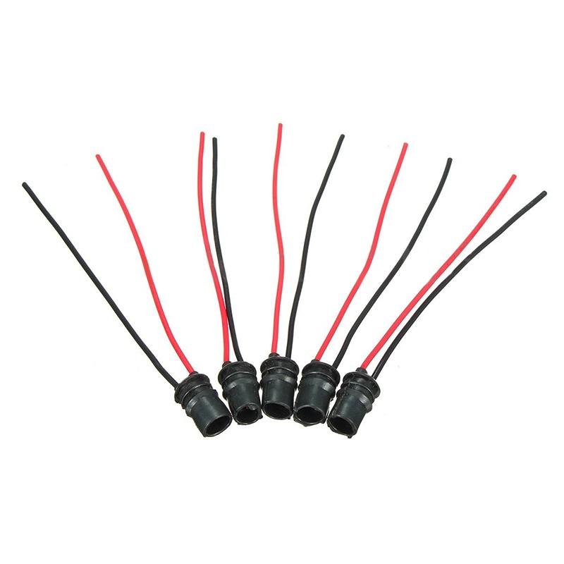 10pcs T10 Round Sockets Soft Rubber Car Auto Light Bulb Round Socket Lamp Holder