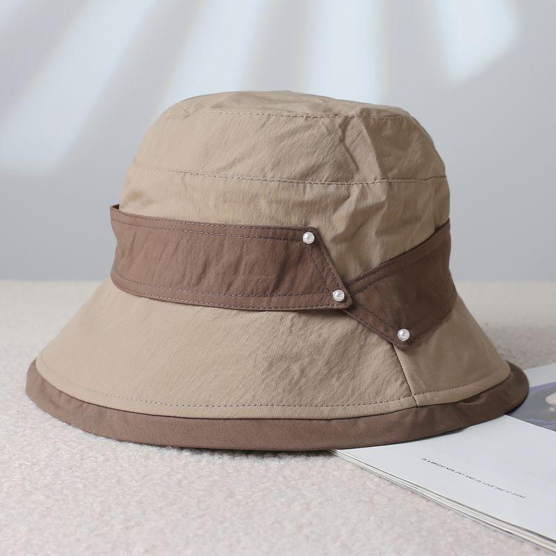 

Outdoor Summer Hat Women New Sun Protection Sun Hat Color Matching Quick-Drying Fisherman Hat Bucket Hat Make Your Face Look Smaller Khaki