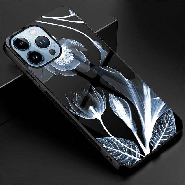 

Чехол для телефона с цветочным принтом для Iphone 14 13 11 12 Pro Max Mini Xs Xr X 7 8 6s Plus Se 2022, роскошный чехол из закаленного стекла Carcasa For iphone 12Pro Max