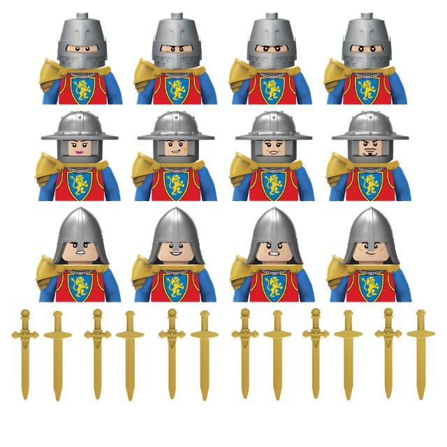 Military Building Blocks Medieval Solider Figures Gifts Toys Weapons Shield Holy Roman Saint Lazarus Jerusalem Knight Legion MOC