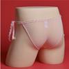 Large Men'S Mesh Sissy Pouch Panties Sexy Femboy Transparent Lingerie Low Rise Lace Up Wasit Bikini Briefs Crossdress Underwear
