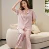 1011 Ice Silk Summer Jacquard Pajamas Set Simulation Silk Internet Celebrity Loungewear
