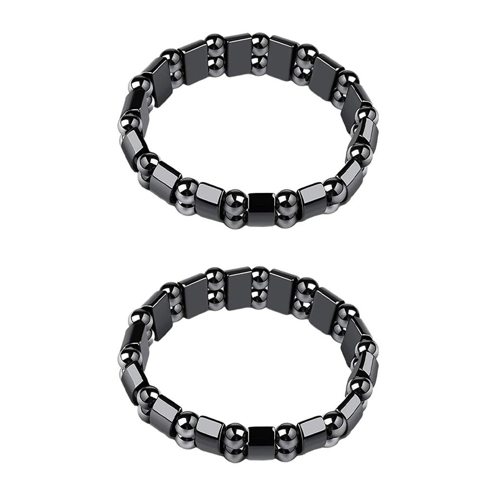 

2x Черный магнитный браслет Повышает естественную энергию Стильный и модный аксессуар Стильный Модный