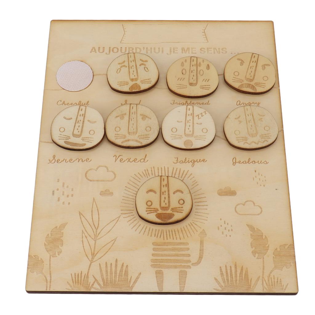 Feelings Chart for Kids Montessori Wooden Daily Moods Feelings Sign Educational Toy for Home School